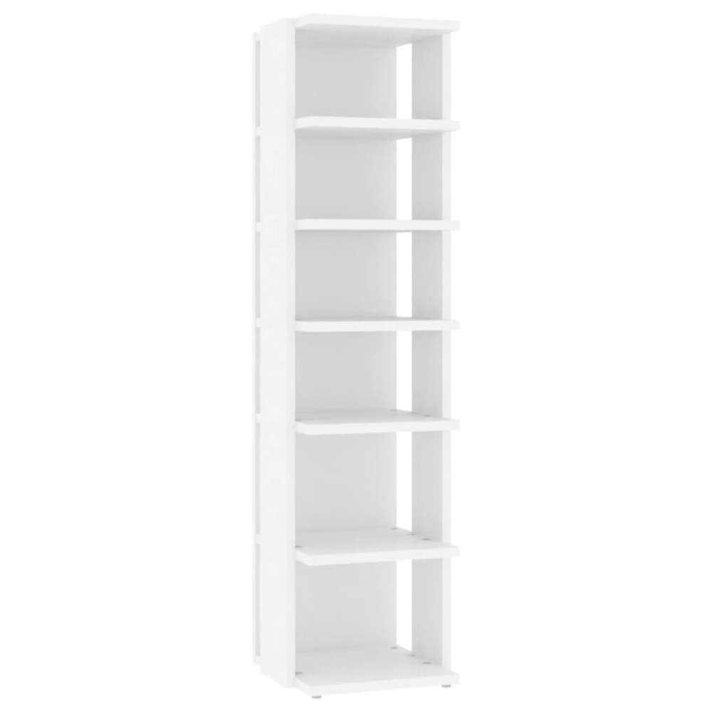 Produktbild för Skoskåp vit 27,5x27x102 cm konstruerat trä