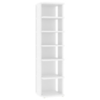 Produktbild för Skoskåp vit 27,5x27x102 cm konstruerat trä