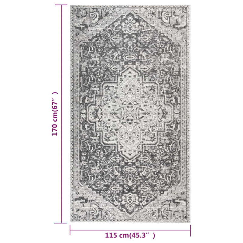 Produktbild för Utomhusmatta plattvävd 115x170 cm ljusgrå
