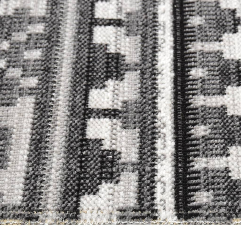 Produktbild för Utomhusmatta plattvävd 100x200 cm mörkgrå