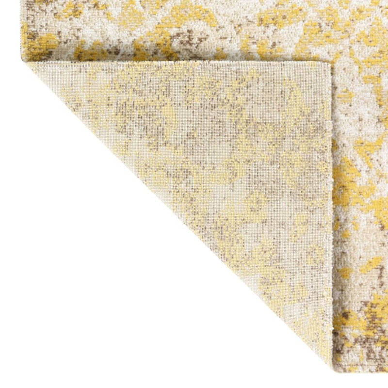 Produktbild för Utomhusmatta plattvävd 100x200 cm gul