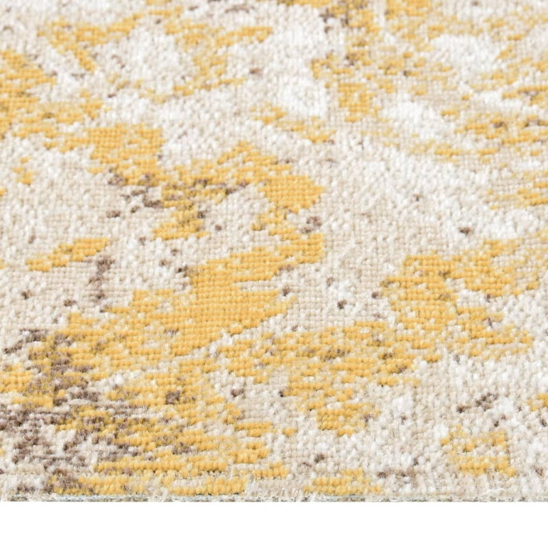 Produktbild för Utomhusmatta plattvävd 100x200 cm gul
