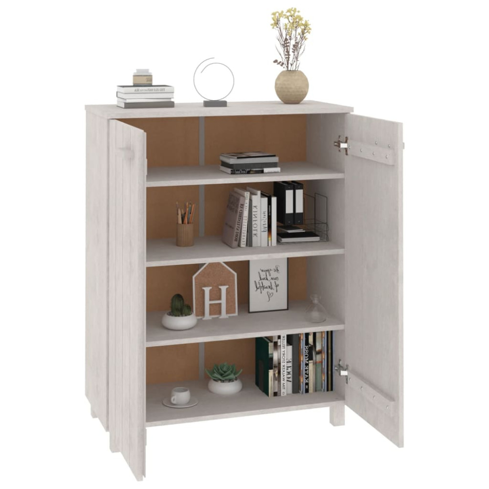 Produktbild för Skoskåp HAMAR vit 85x40x108 cm massiv furu
