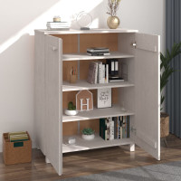 Produktbild för Skoskåp HAMAR vit 85x40x108 cm massiv furu