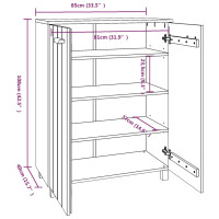 Produktbild för Skoskåp HAMAR vit 85x40x108 cm massiv furu