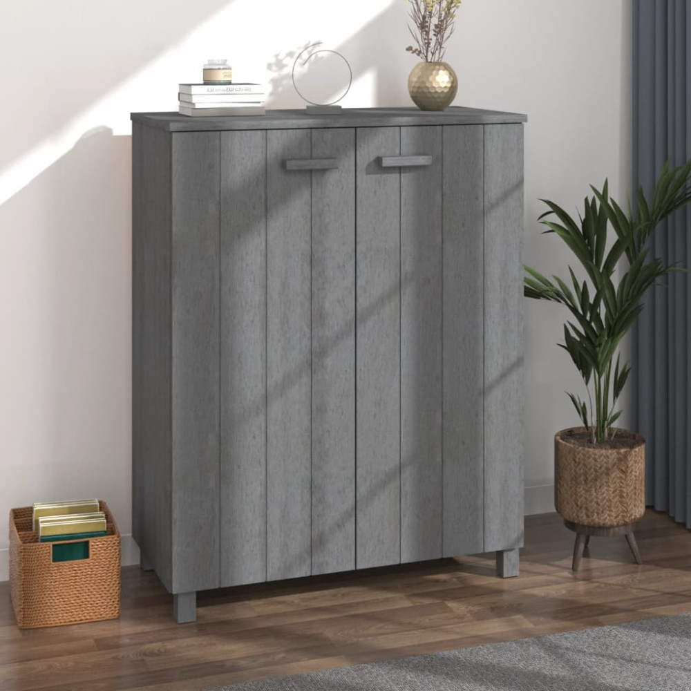 Produktbild för Skoskåp HAMAR mörkgrå 85x40x108 cm massiv furu