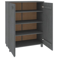 Produktbild för Skoskåp HAMAR mörkgrå 85x40x108 cm massiv furu