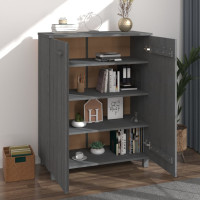 Produktbild för Skoskåp HAMAR mörkgrå 85x40x108 cm massiv furu