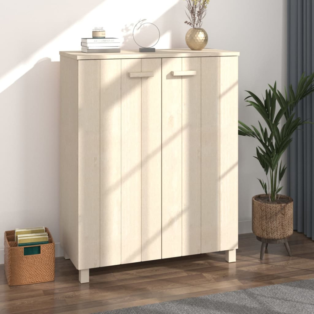 Produktbild för Skoskåp HAMAR honungsbrun 85x40x108 cm massiv furu