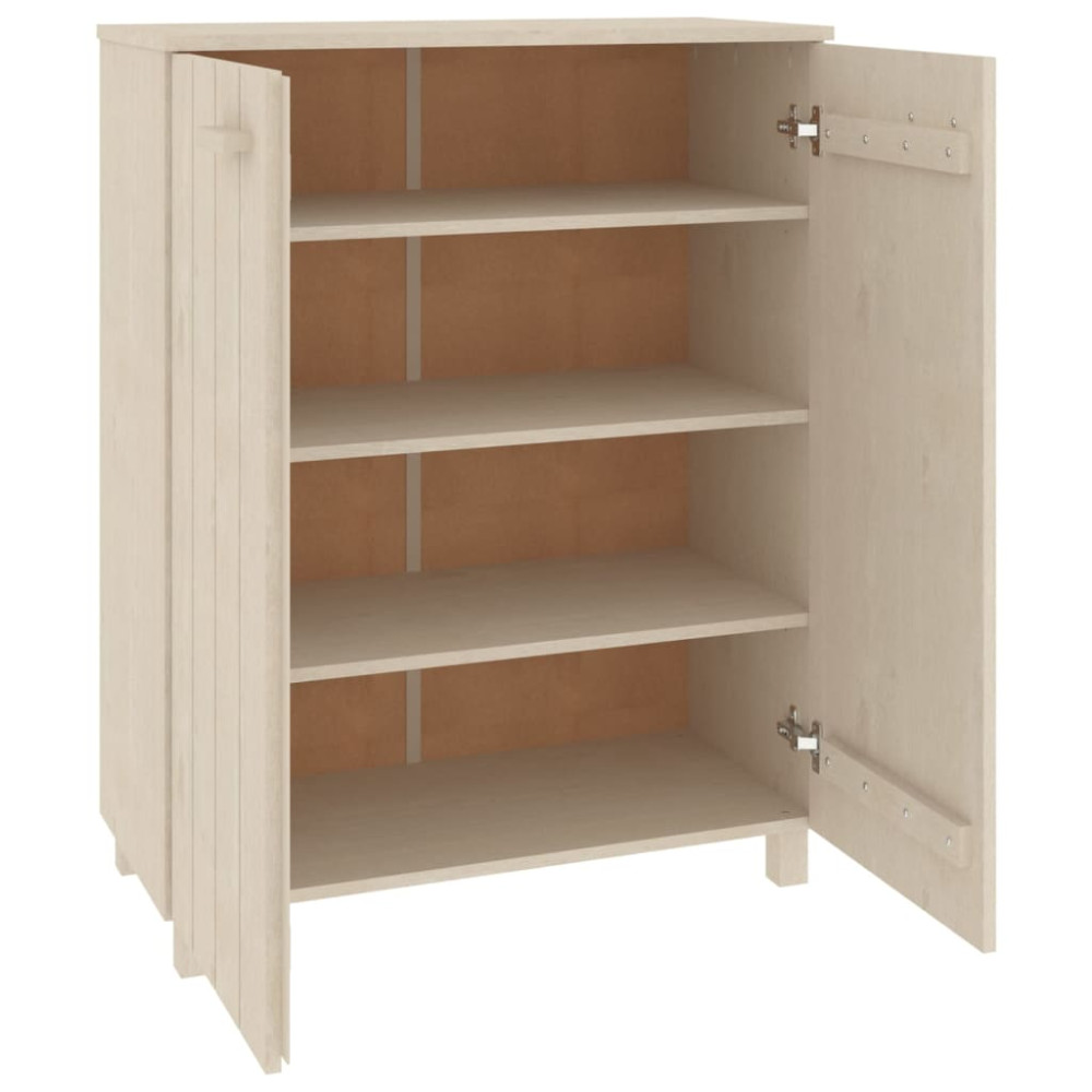 Produktbild för Skoskåp HAMAR honungsbrun 85x40x108 cm massiv furu