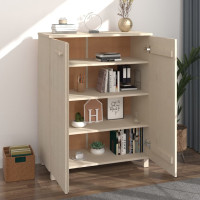 Produktbild för Skoskåp HAMAR honungsbrun 85x40x108 cm massiv furu