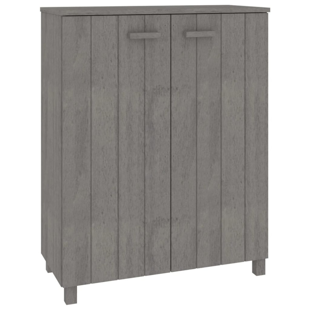 Produktbild för Skoskåp HAMAR ljusgrå 85x40x108 cm massiv furu
