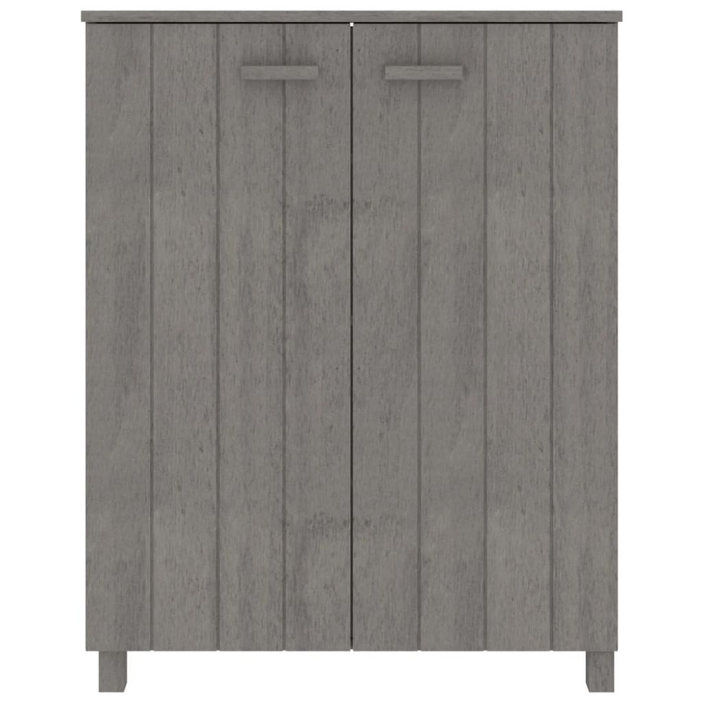 Produktbild för Skoskåp HAMAR ljusgrå 85x40x108 cm massiv furu