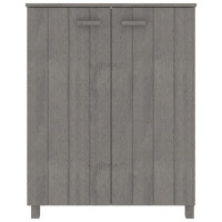 Produktbild för Skoskåp HAMAR ljusgrå 85x40x108 cm massiv furu