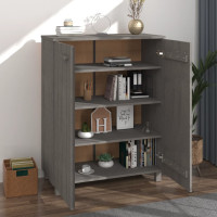 Produktbild för Skoskåp HAMAR ljusgrå 85x40x108 cm massiv furu