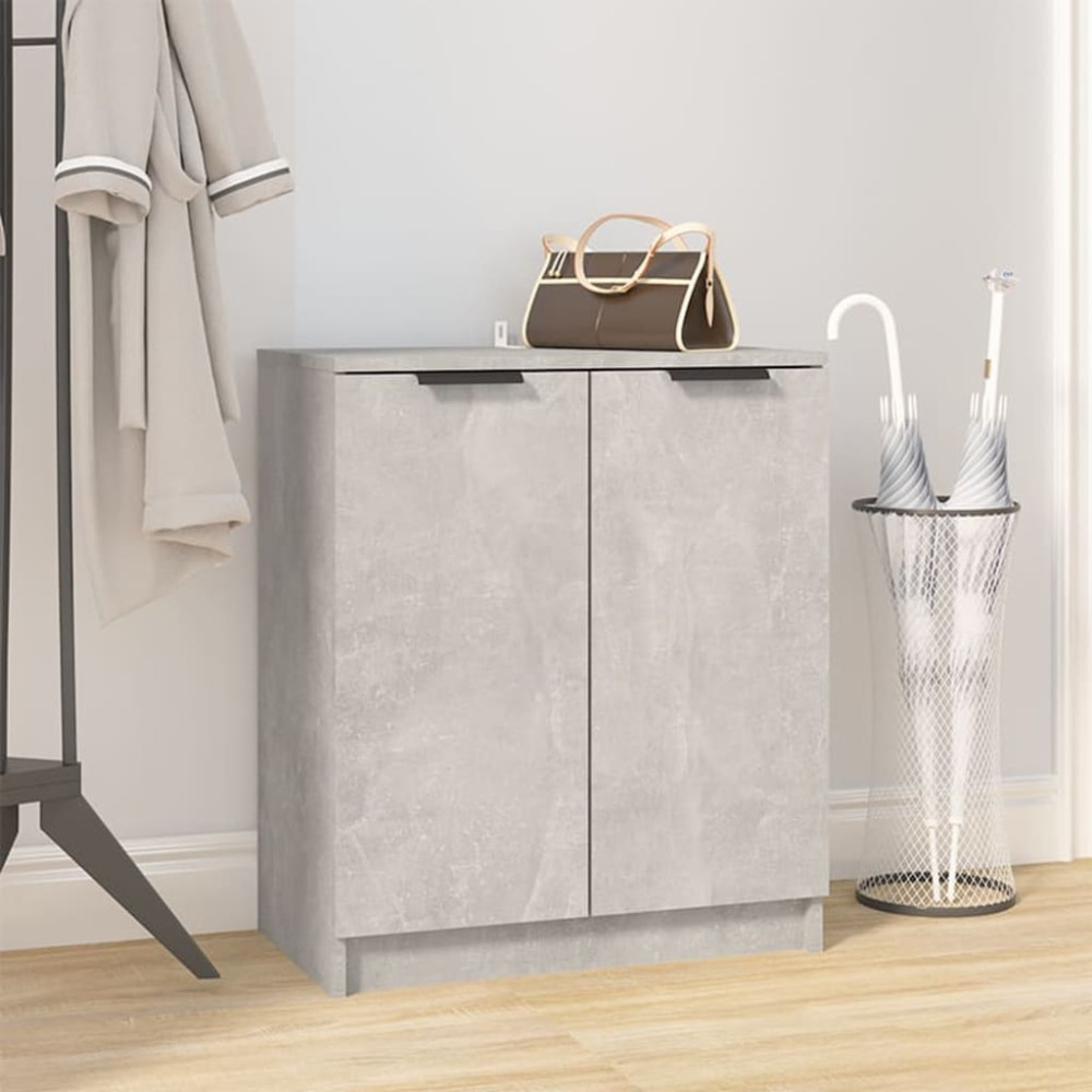 Produktbild för Skoskåp betonggrå 59x35x70 cm konstruerat trä