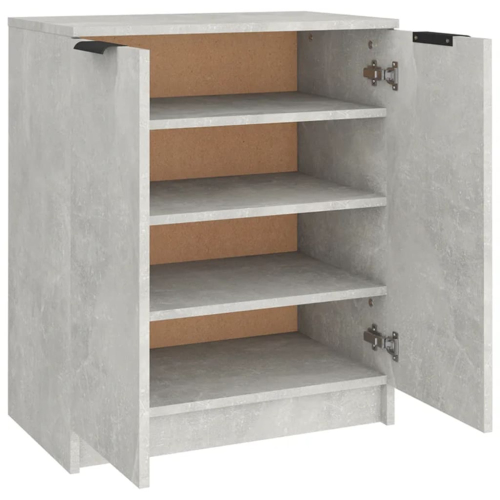 Produktbild för Skoskåp betonggrå 59x35x70 cm konstruerat trä