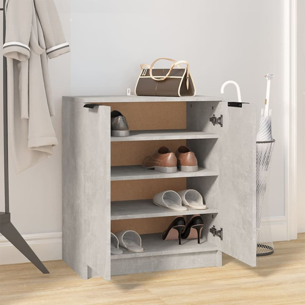 Produktbild för Skoskåp betonggrå 59x35x70 cm konstruerat trä