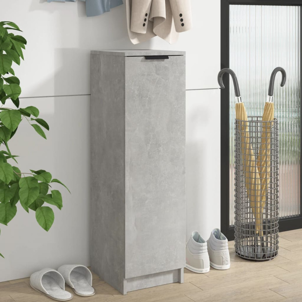 Produktbild för Skoskåp betonggrå 30x35x100 cm konstruerat trä