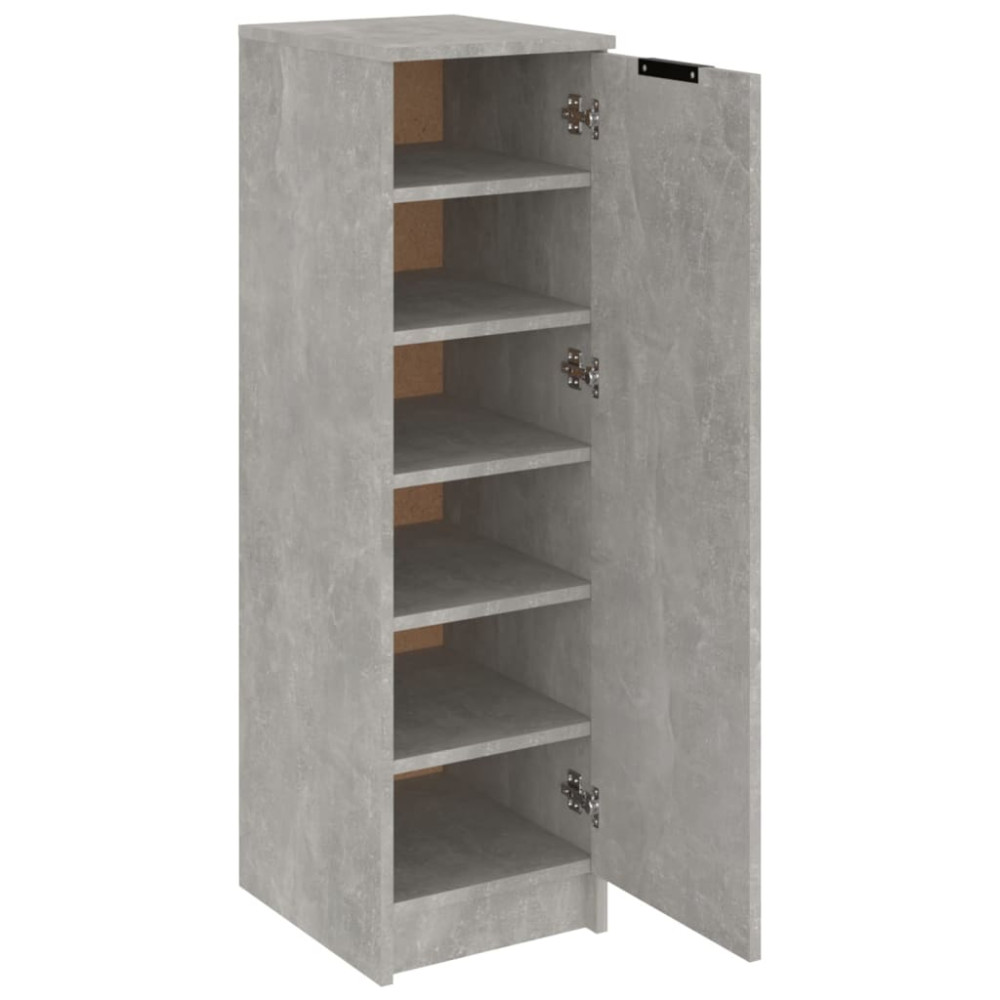 Produktbild för Skoskåp betonggrå 30x35x100 cm konstruerat trä