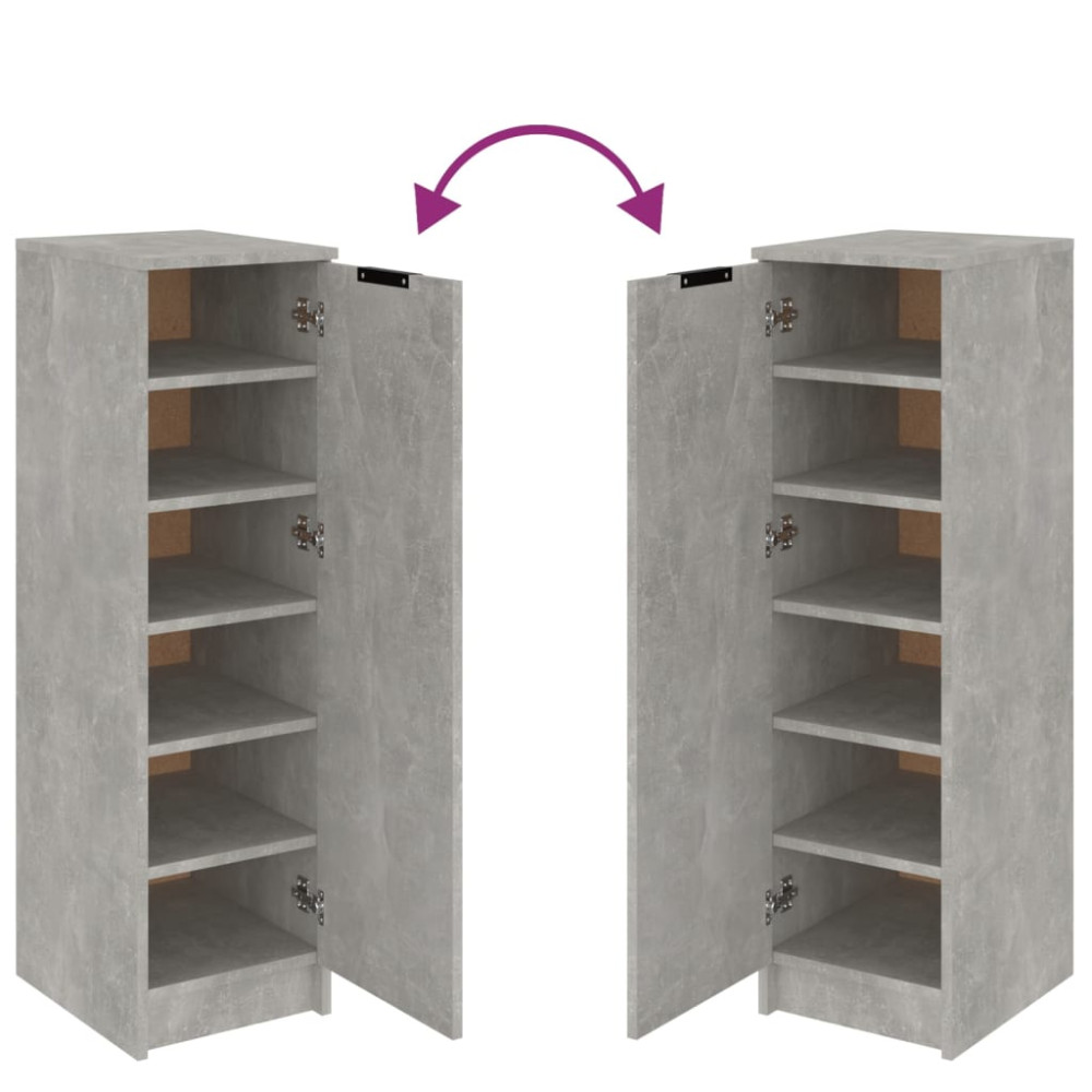 Produktbild för Skoskåp betonggrå 30x35x100 cm konstruerat trä