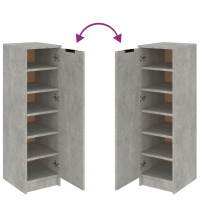 Produktbild för Skoskåp betonggrå 30x35x100 cm konstruerat trä