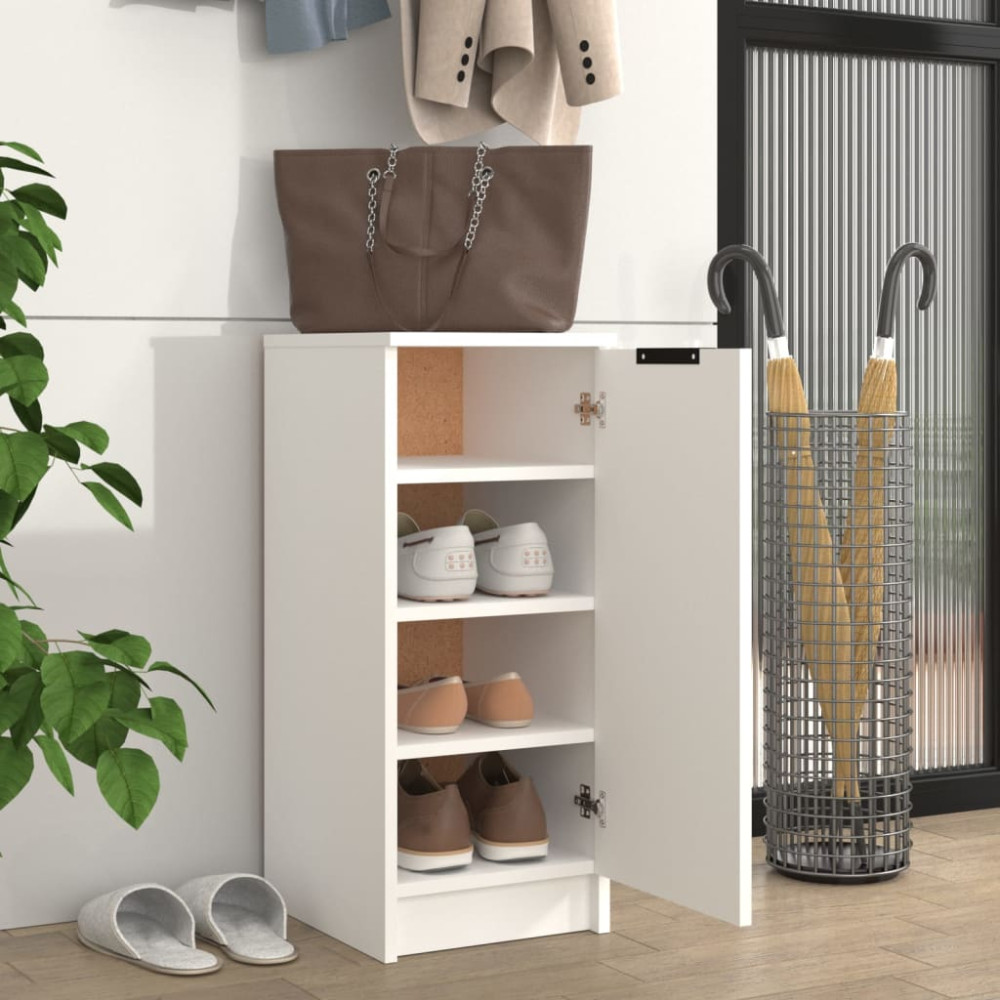 Produktbild för Skoskåp vit 30x35x70 cm konstruerat trä