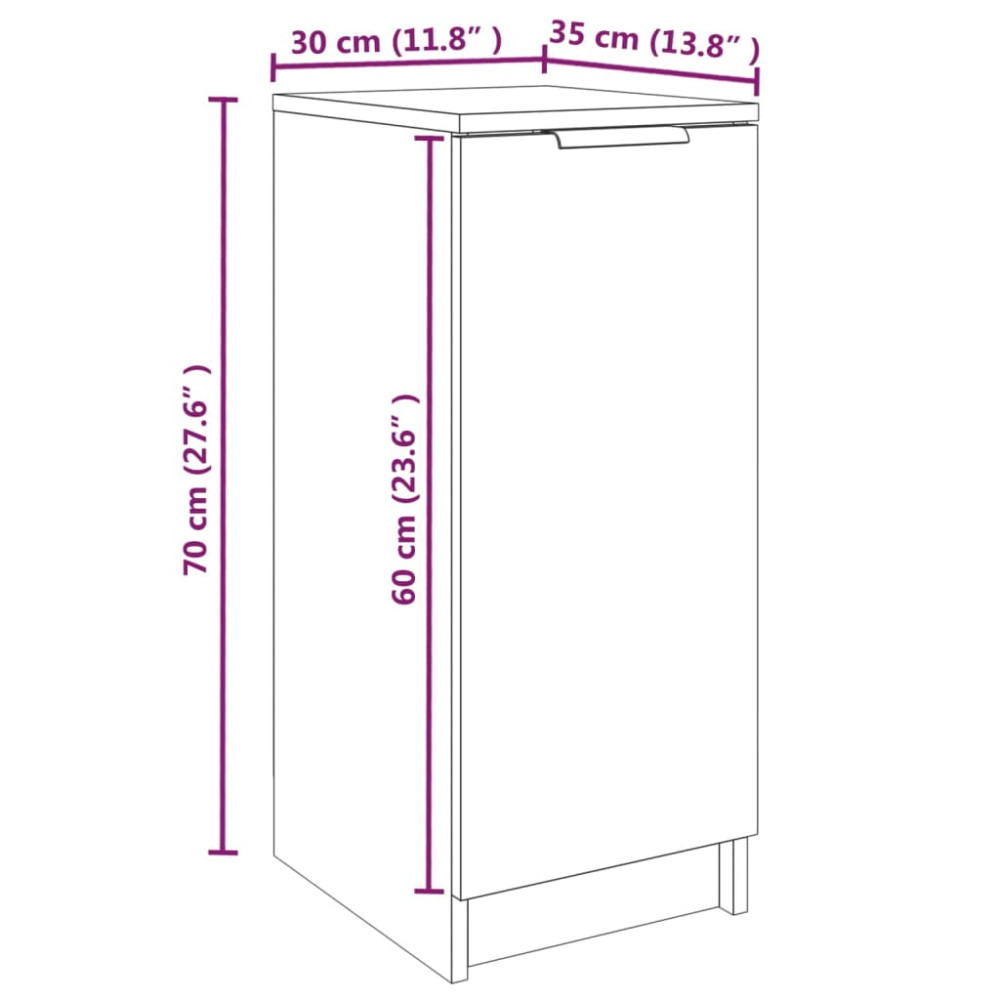 Produktbild för Skoskåp vit 30x35x70 cm konstruerat trä