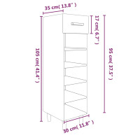 Produktbild för Skoskåp betonggrå 30x35x105 cm konstruerat trä