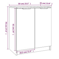 Produktbild för Skoskåp grå högglans 59x35x70 cm konstruerat trä