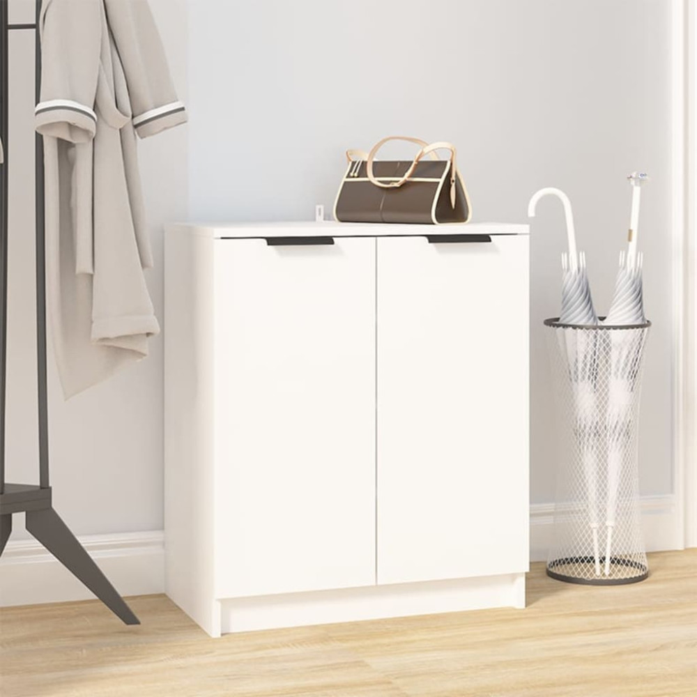Produktbild för Skoskåp vit 59x35x70 cm konstruerat trä