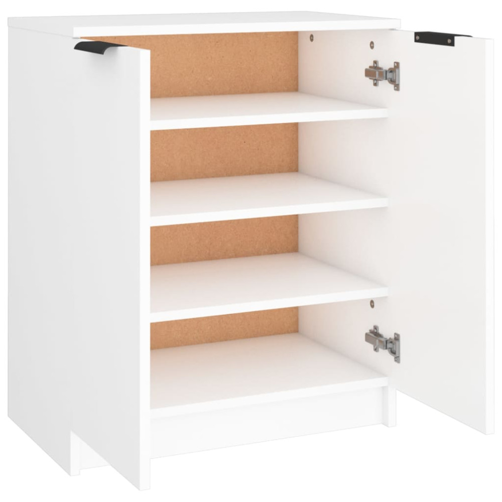 Produktbild för Skoskåp vit 59x35x70 cm konstruerat trä