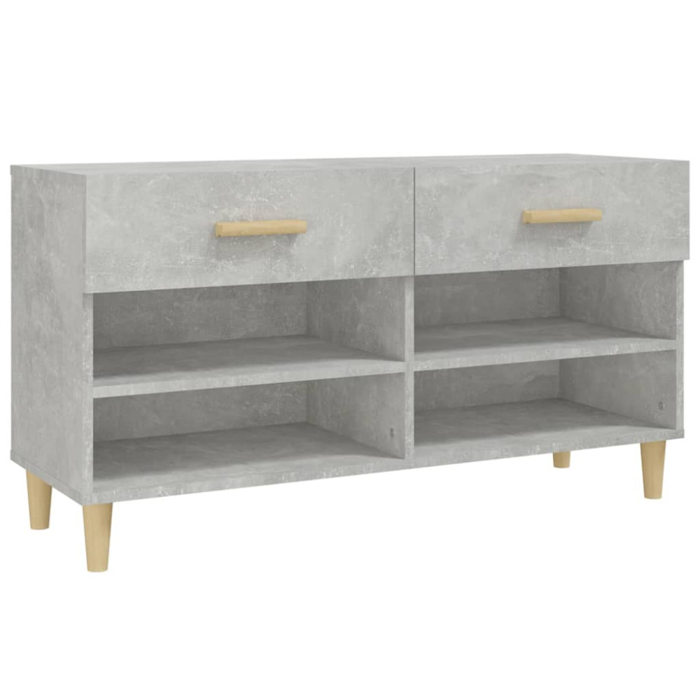 Produktbild för Skoskåp betonggrå 102x35x55 cm konstruerat trä