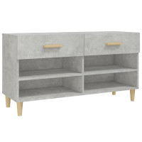 Produktbild för Skoskåp betonggrå 102x35x55 cm konstruerat trä