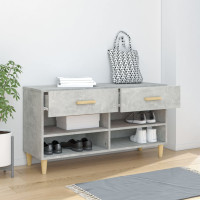 Produktbild för Skoskåp betonggrå 102x35x55 cm konstruerat trä