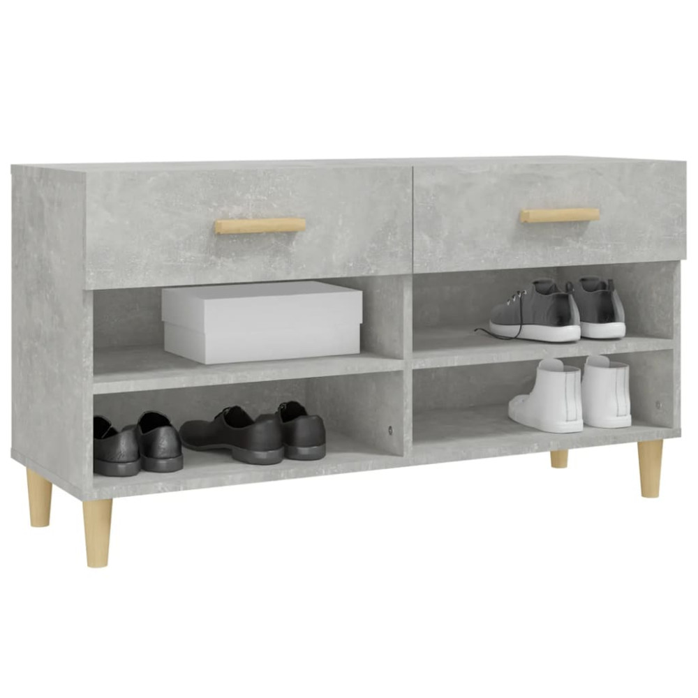 Produktbild för Skoskåp betonggrå 102x35x55 cm konstruerat trä