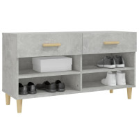 Produktbild för Skoskåp betonggrå 102x35x55 cm konstruerat trä