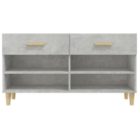 Produktbild för Skoskåp betonggrå 102x35x55 cm konstruerat trä