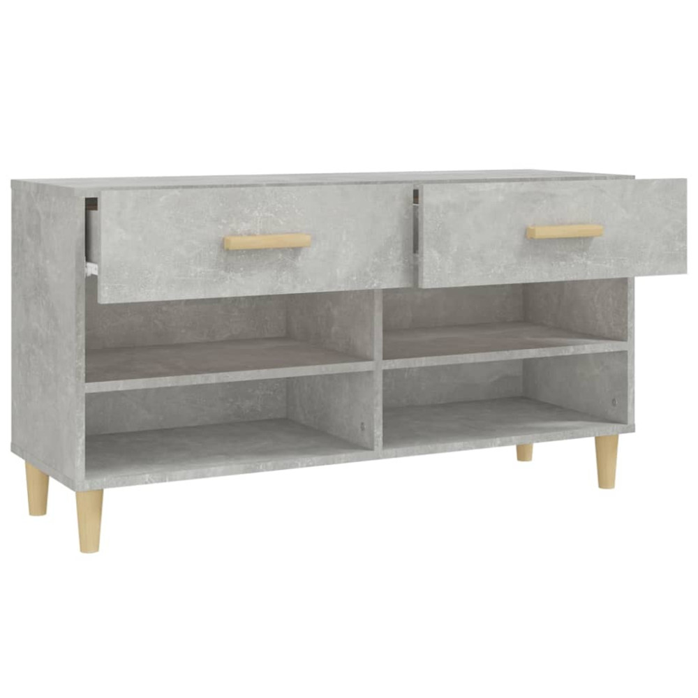Produktbild för Skoskåp betonggrå 102x35x55 cm konstruerat trä