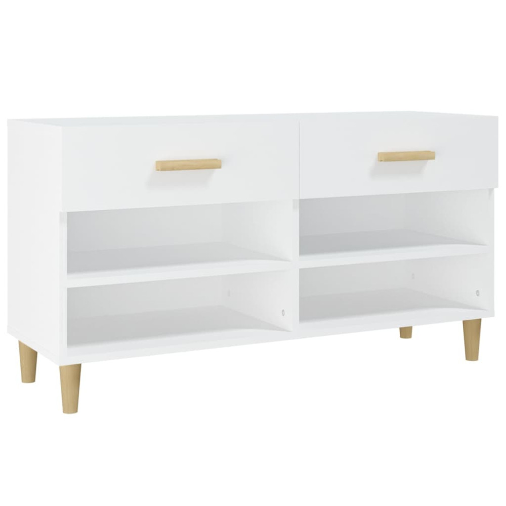 Produktbild för Skoskåp vit 102x35x55 cm konstruerat trä