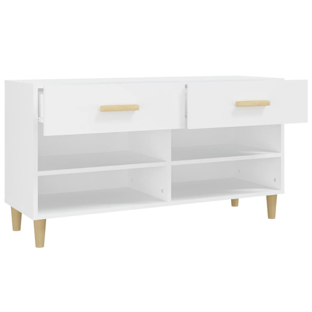 Produktbild för Skoskåp vit 102x35x55 cm konstruerat trä