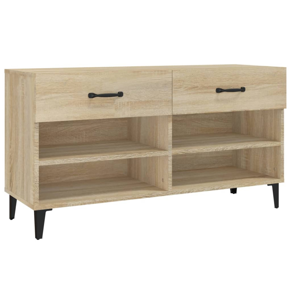 Produktbild för Skoskåp sonoma-ek 102x35x55 cm konstruerat trä