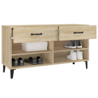 Produktbild för Skoskåp sonoma-ek 102x35x55 cm konstruerat trä