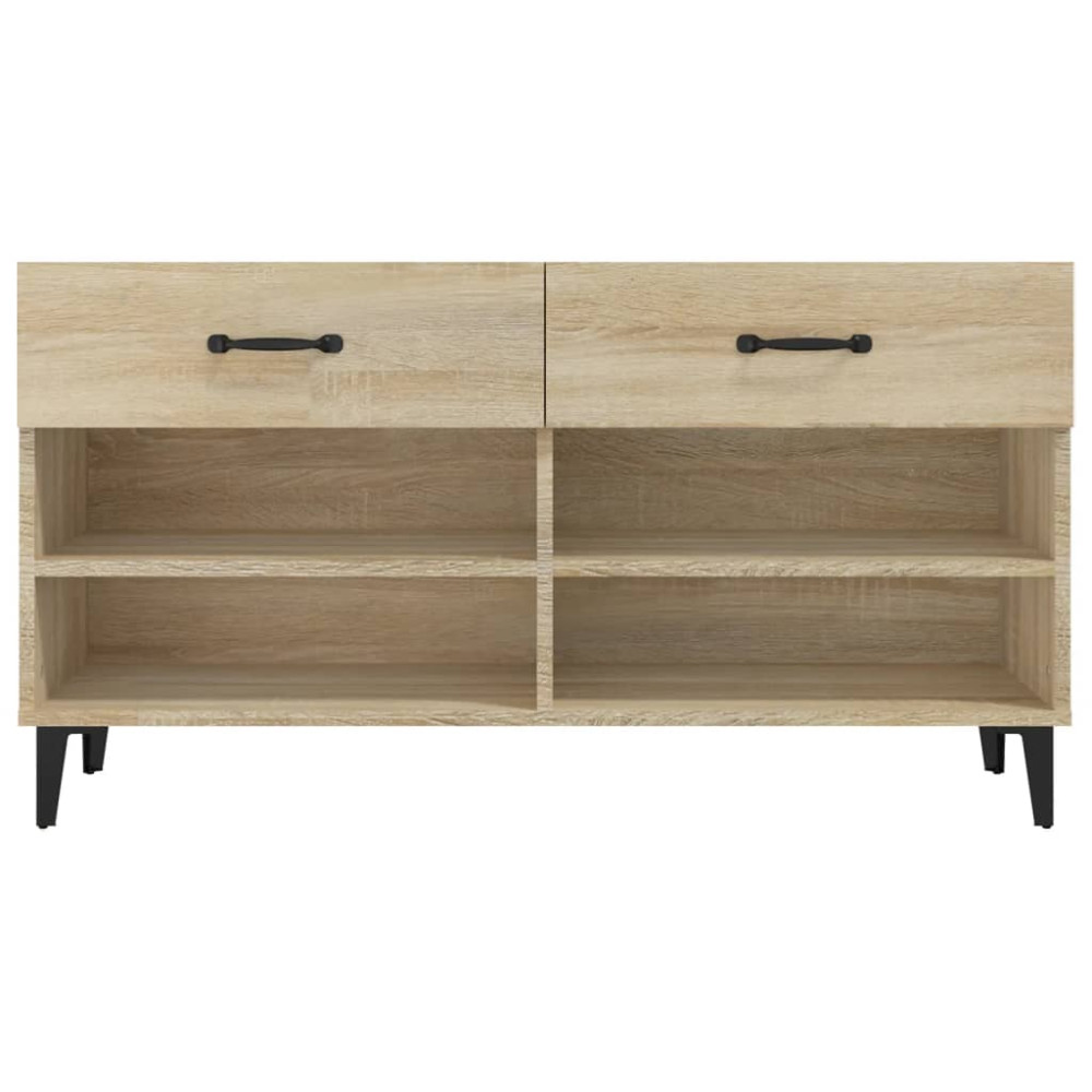 Produktbild för Skoskåp sonoma-ek 102x35x55 cm konstruerat trä
