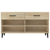 Produktbild för Skoskåp sonoma-ek 102x35x55 cm konstruerat trä