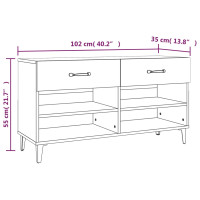 Produktbild för Skoskåp sonoma-ek 102x35x55 cm konstruerat trä