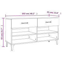 Produktbild för Skoskåp vit högglans 102x35x55 cm konstruerat trä