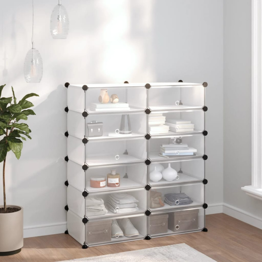 Produktbild för Skohylla transparent 94,5x36,5x106 cm PP