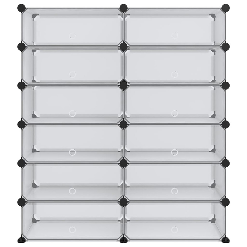 Produktbild för Skohylla transparent 94,5x36,5x106 cm PP