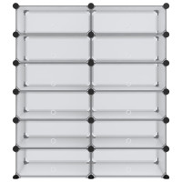 Produktbild för Skohylla transparent 94,5x36,5x106 cm PP